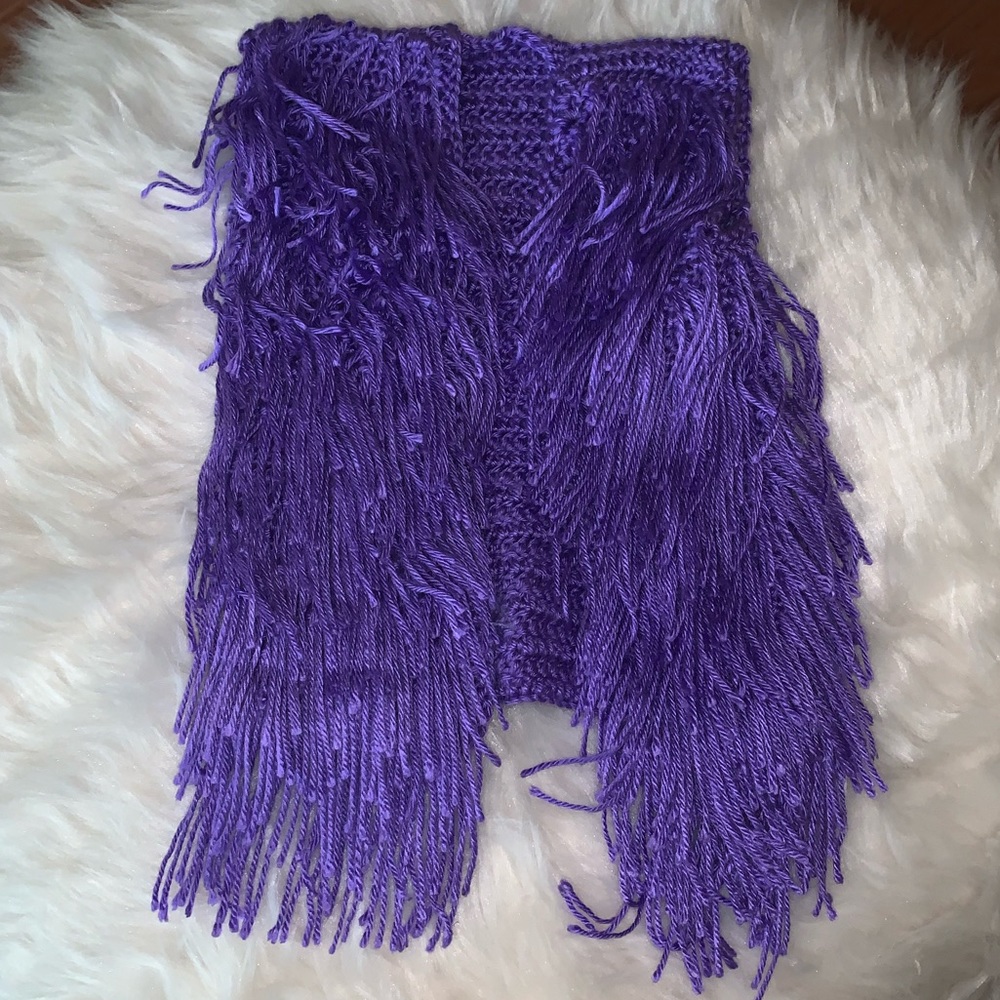 Crochet fringe vest